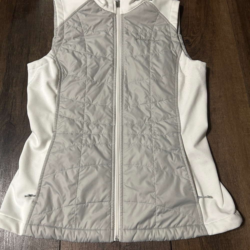 Eddie Bauer MotionLoft Hybrid Down Vest - White/Grey - Size S